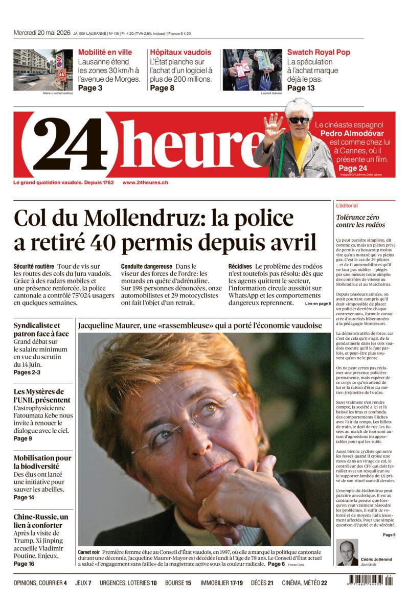 Dernière édition du journal 24 heures