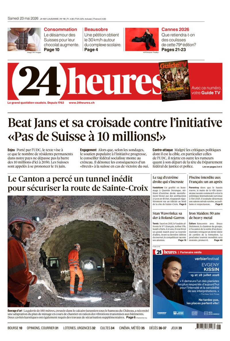 Dernière édition du journal 24 heures