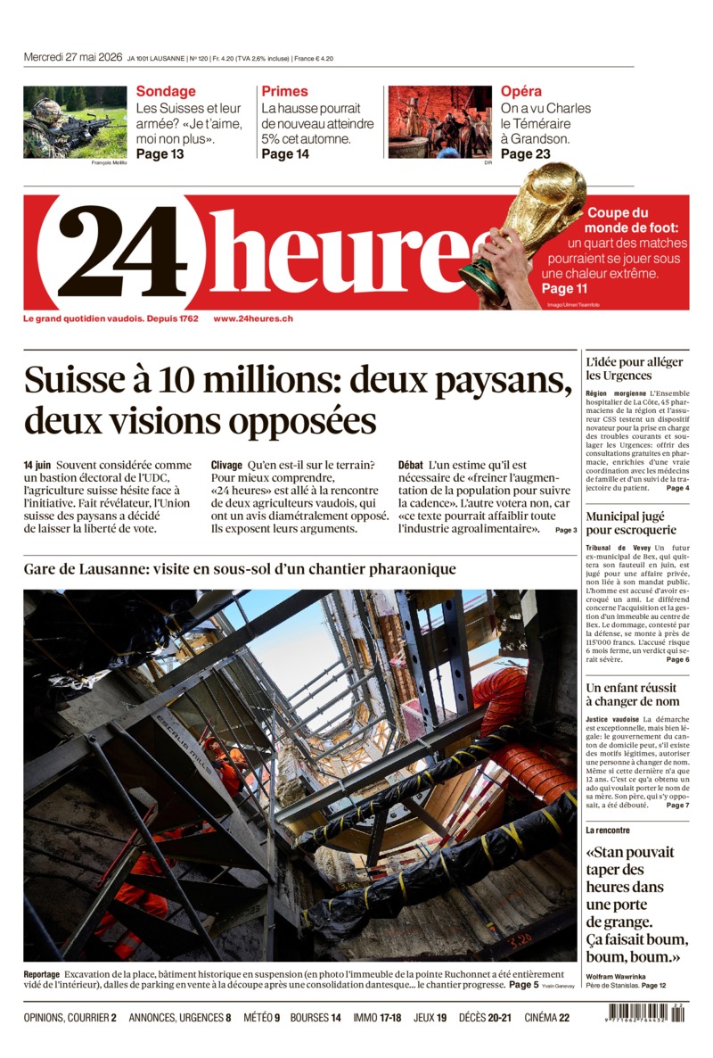 Dernière édition du journal 24 heures