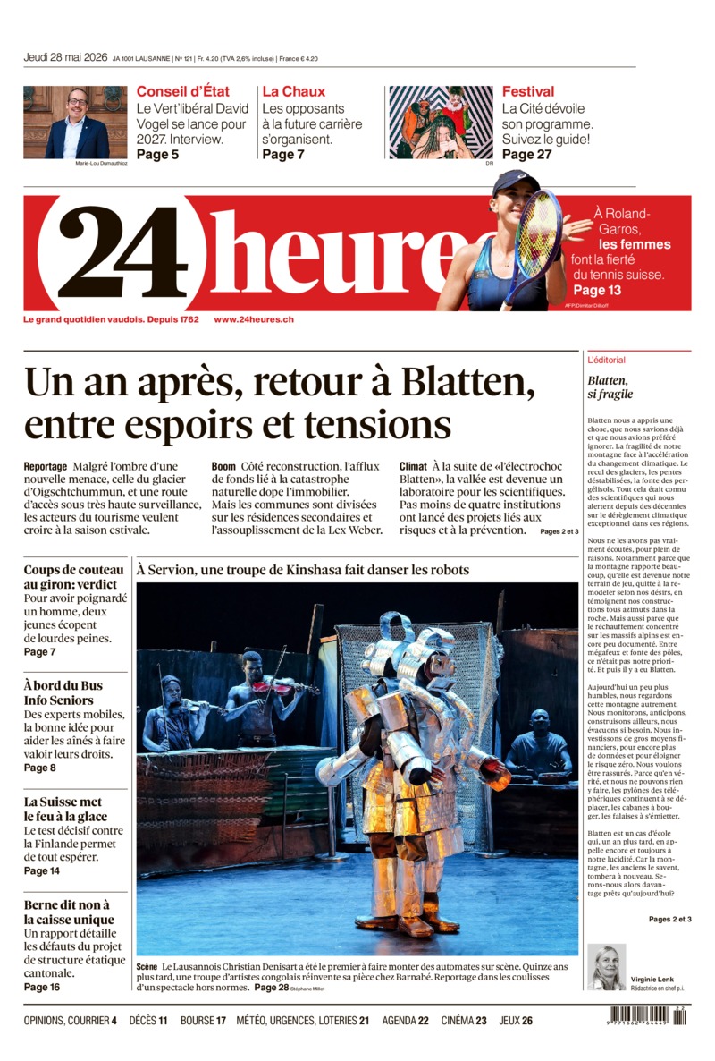 Dernière édition du journal 24 heures