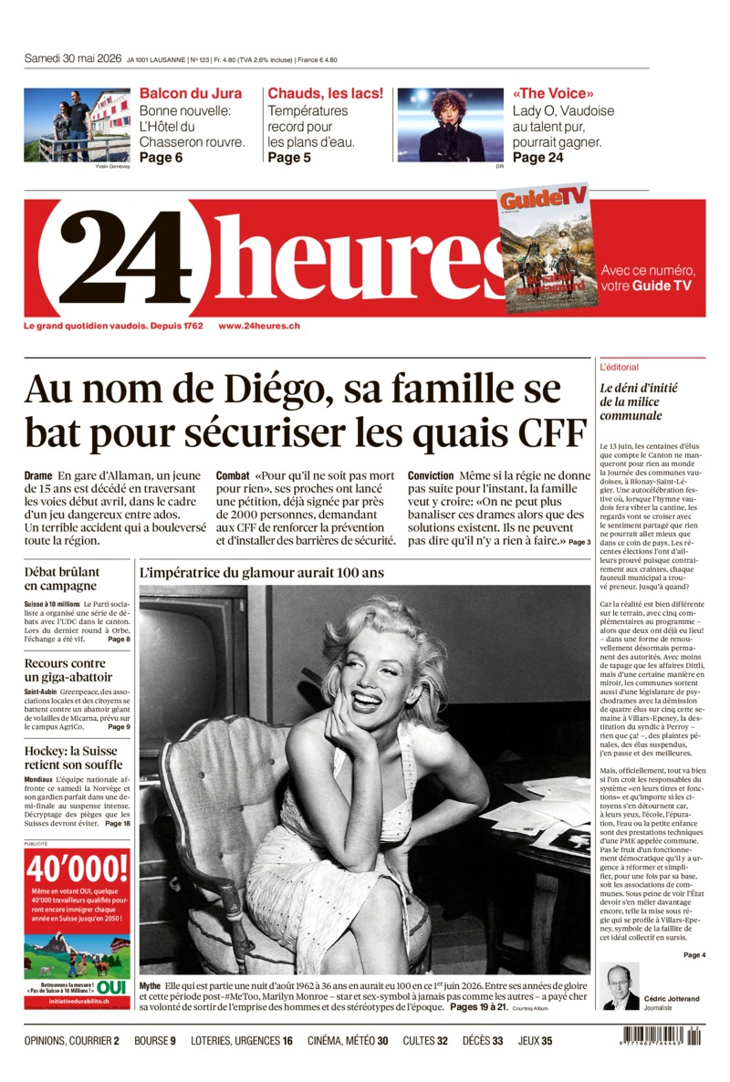 Dernière édition du journal 24 heures