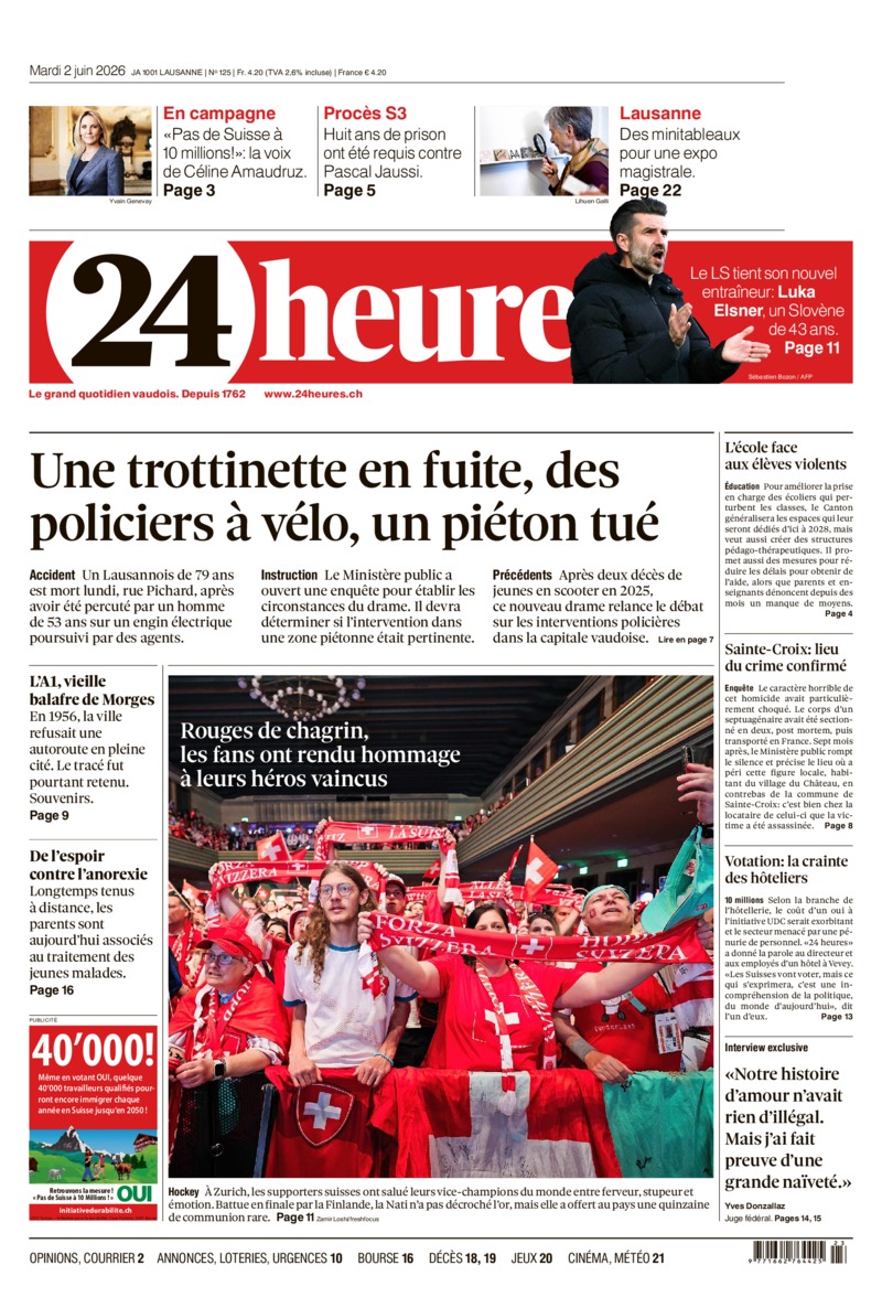 Dernière édition du journal 24 heures