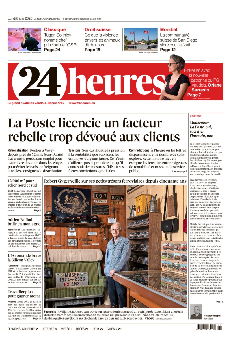 Dernière édition du journal 24 heures