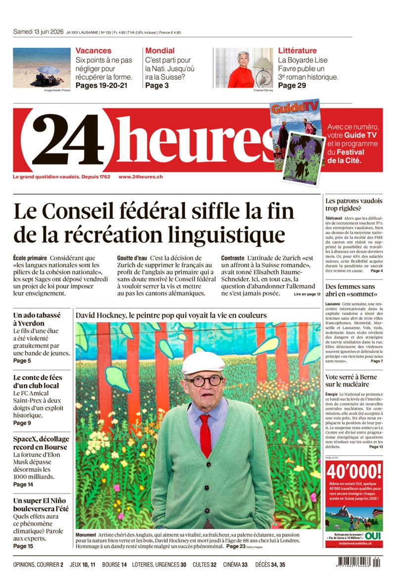 Dernière édition du journal 24 heures