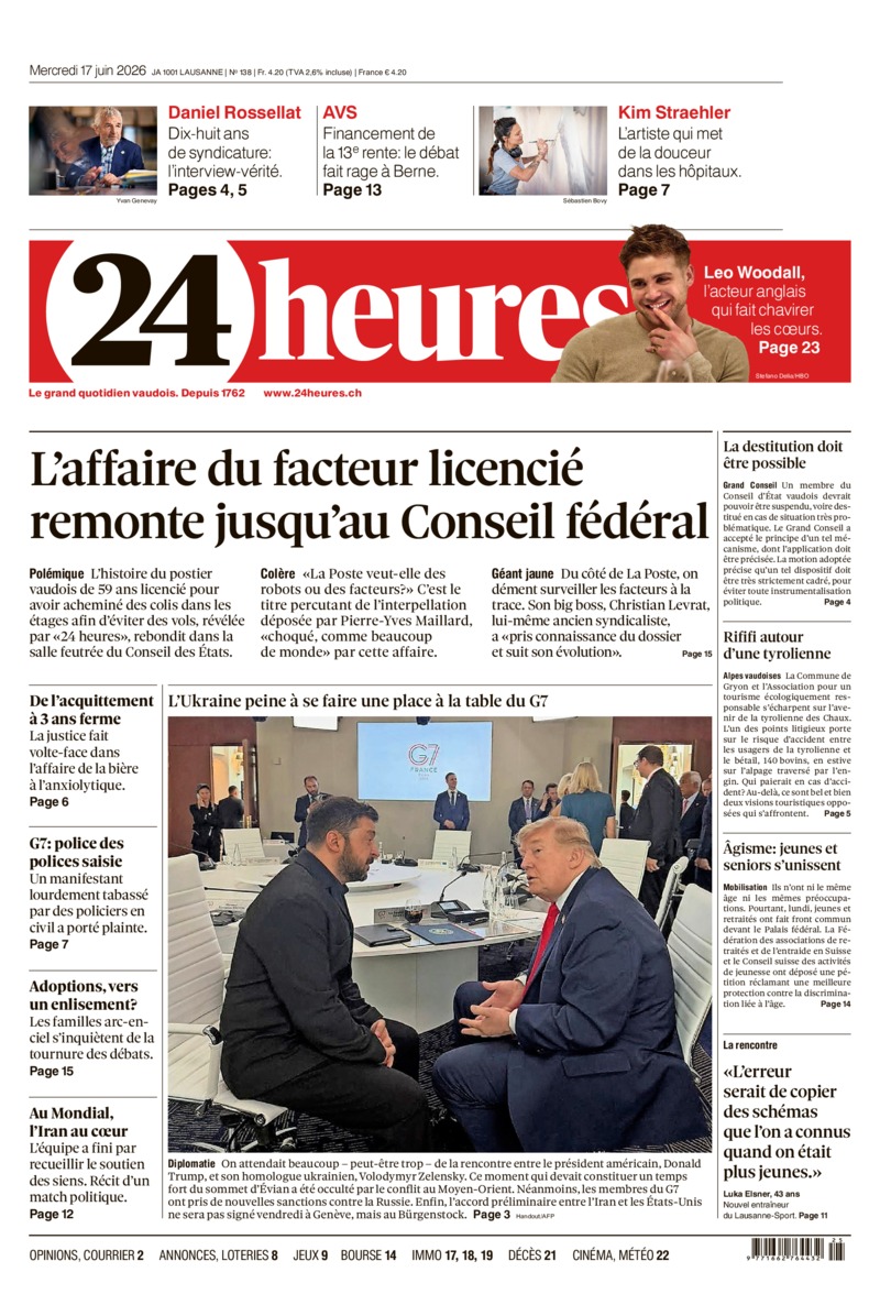 Dernière édition du journal 24 heures