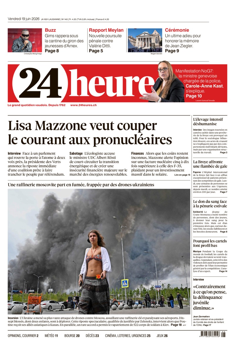 Dernière édition du journal 24 heures