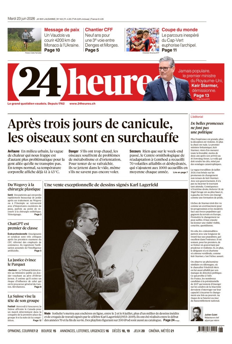 Dernière édition du journal 24 heures