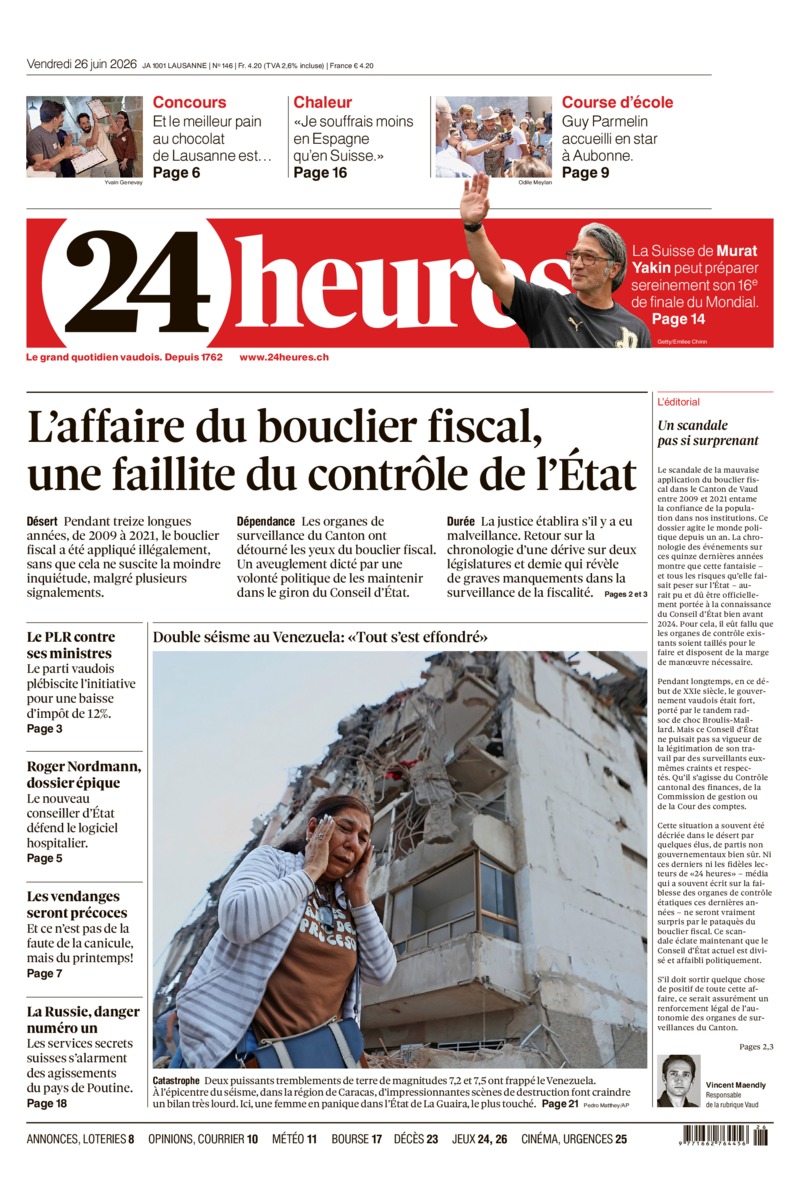 Dernière édition du journal 24 heures