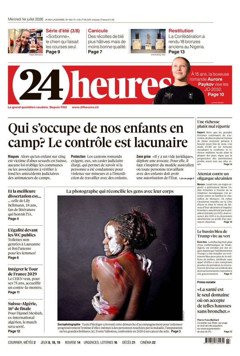 Dernière édition du journal 24 heures