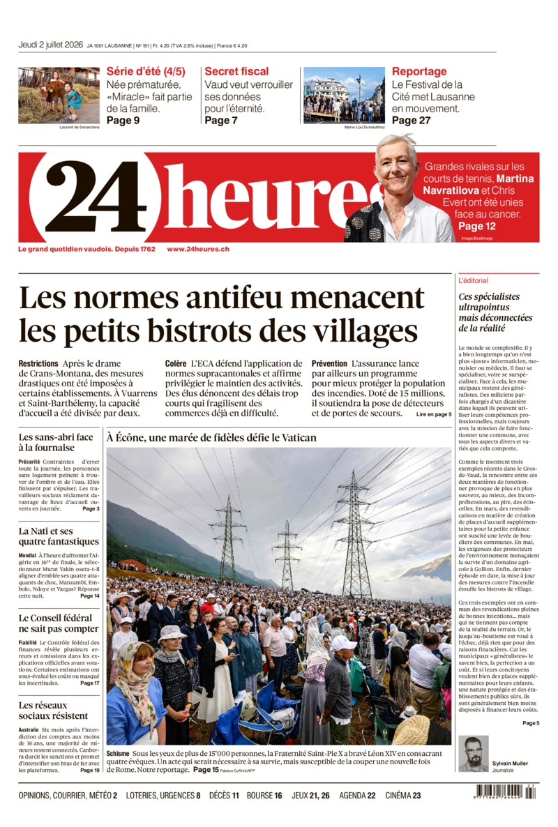 Dernière édition du journal 24 heures
