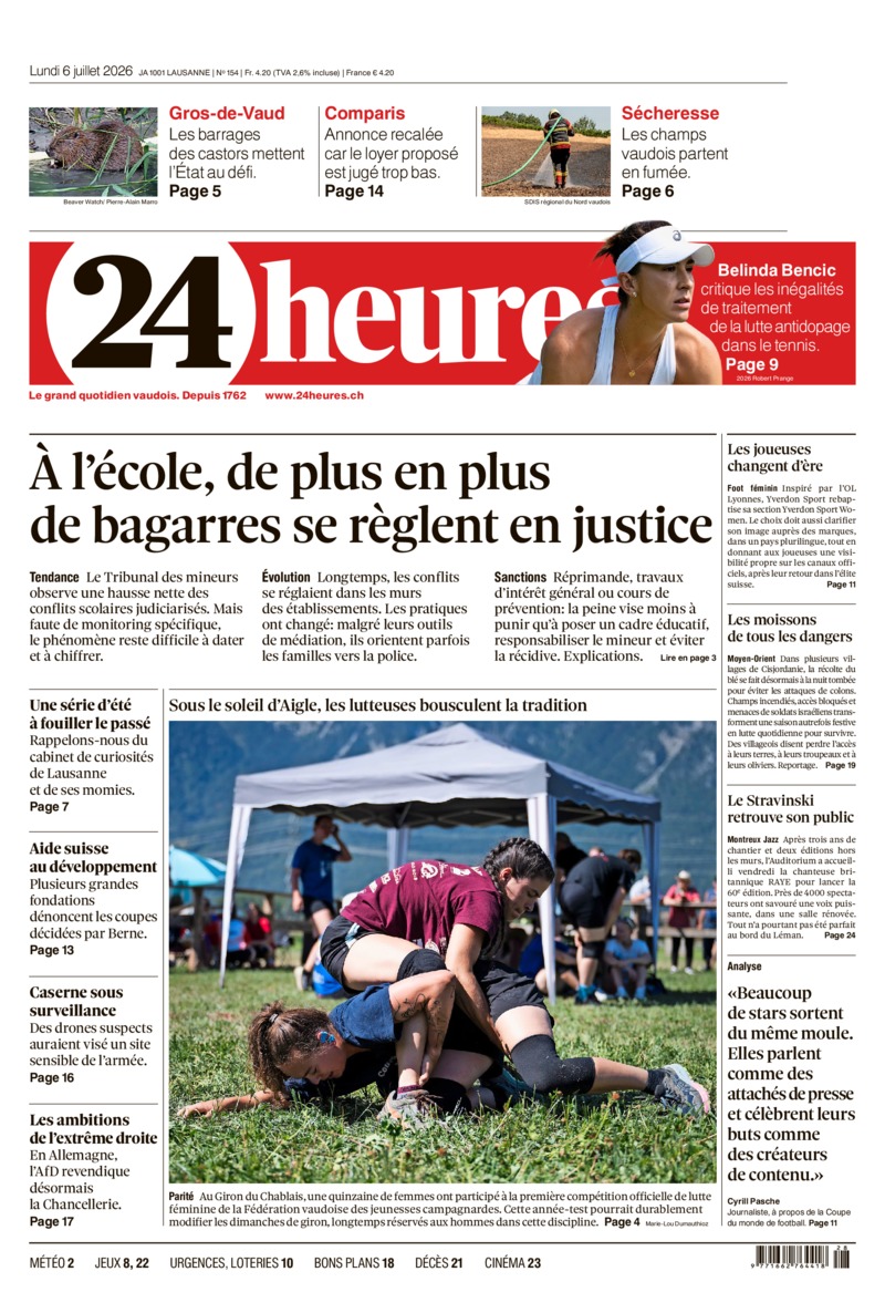 Dernière édition du journal 24 heures