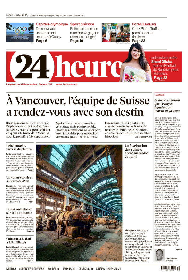 Dernière édition du journal 24 heures