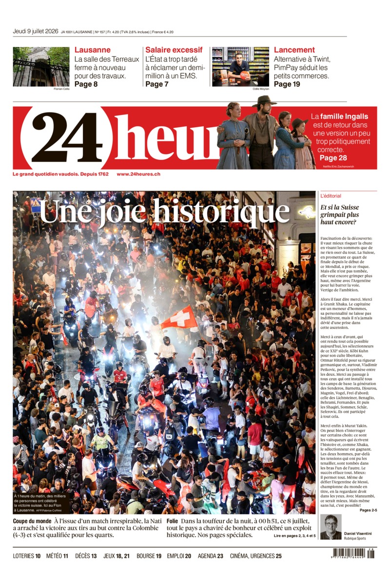 Dernière édition du journal 24 heures