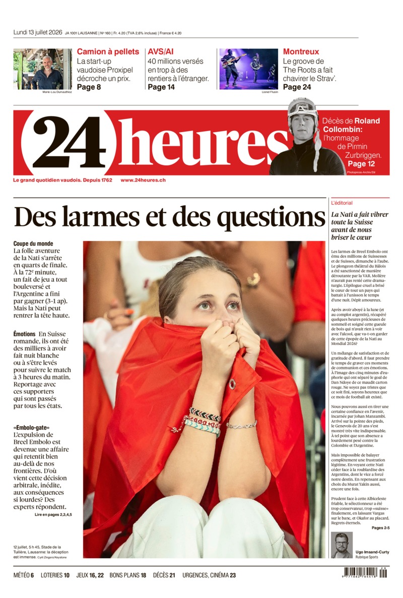 Dernière édition du journal 24 heures