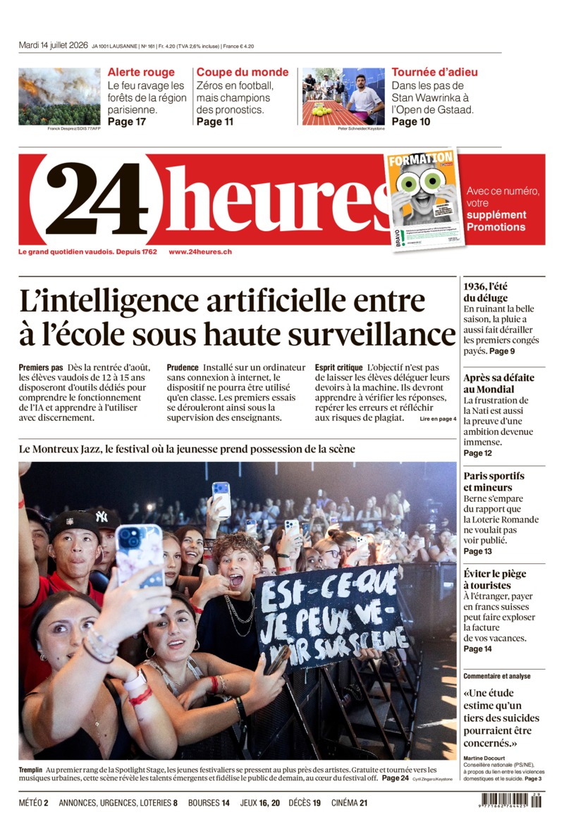 Dernière édition du journal 24 heures