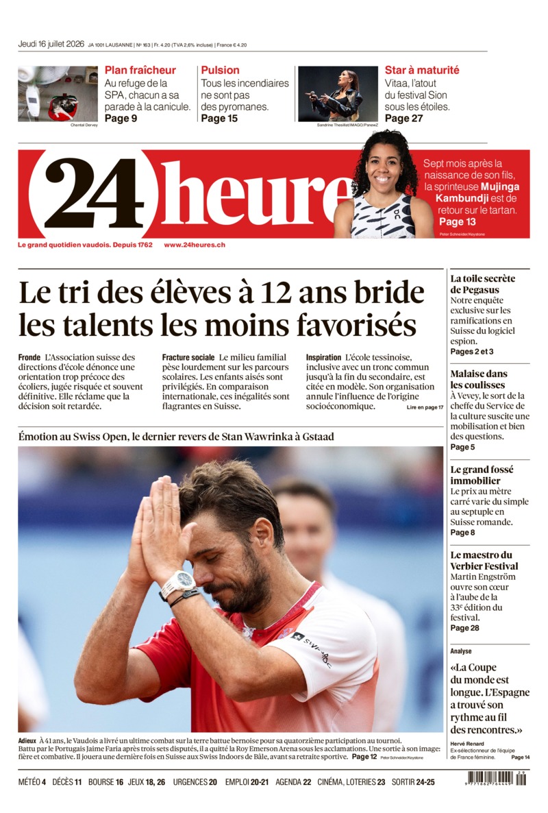 Dernière édition du journal 24 heures