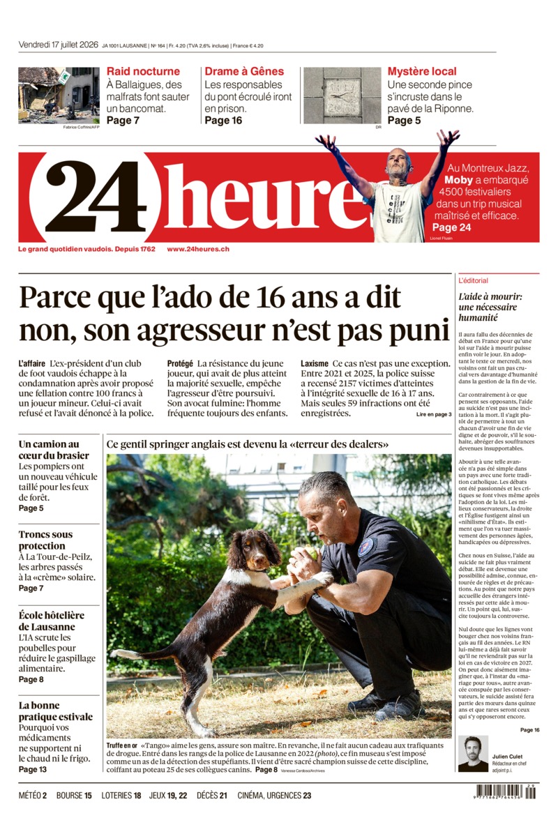 Dernière édition du journal 24 heures