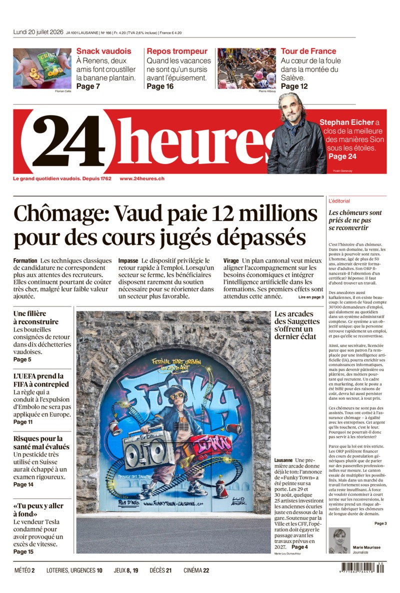 Dernière édition du journal 24 heures