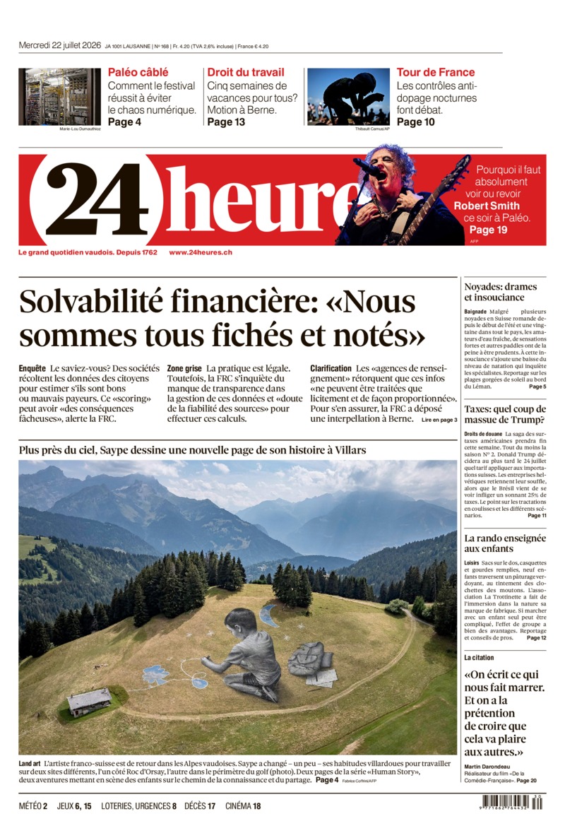 Dernière édition du journal 24 heures