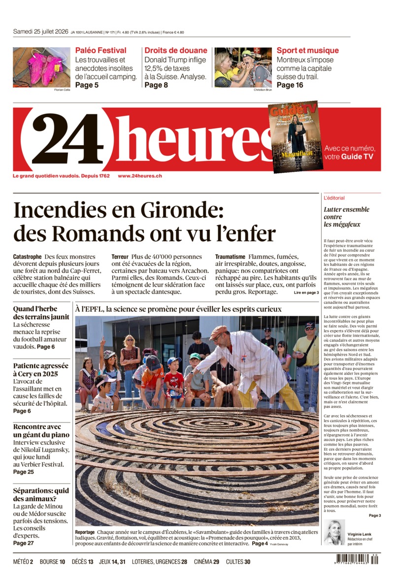 Dernière édition du journal 24 heures
