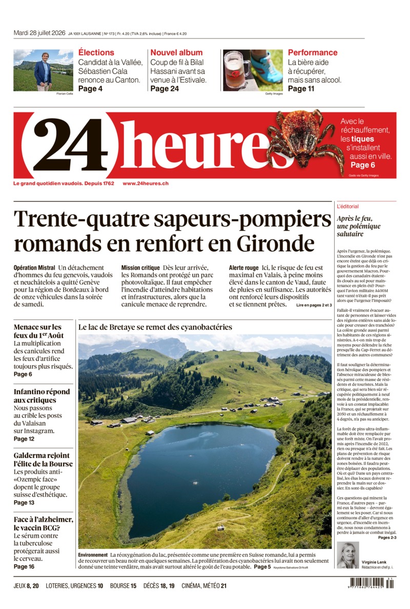 Dernière édition du journal 24 heures