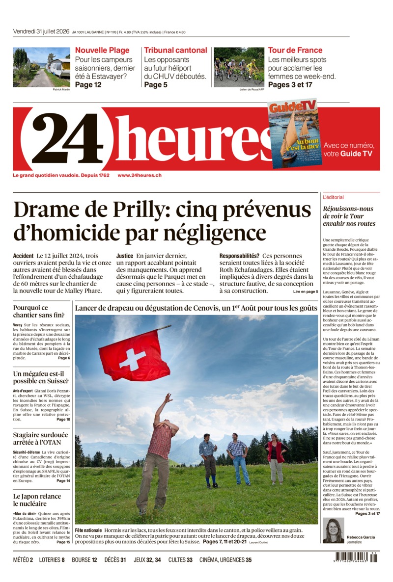 Dernière édition du journal 24 heures
