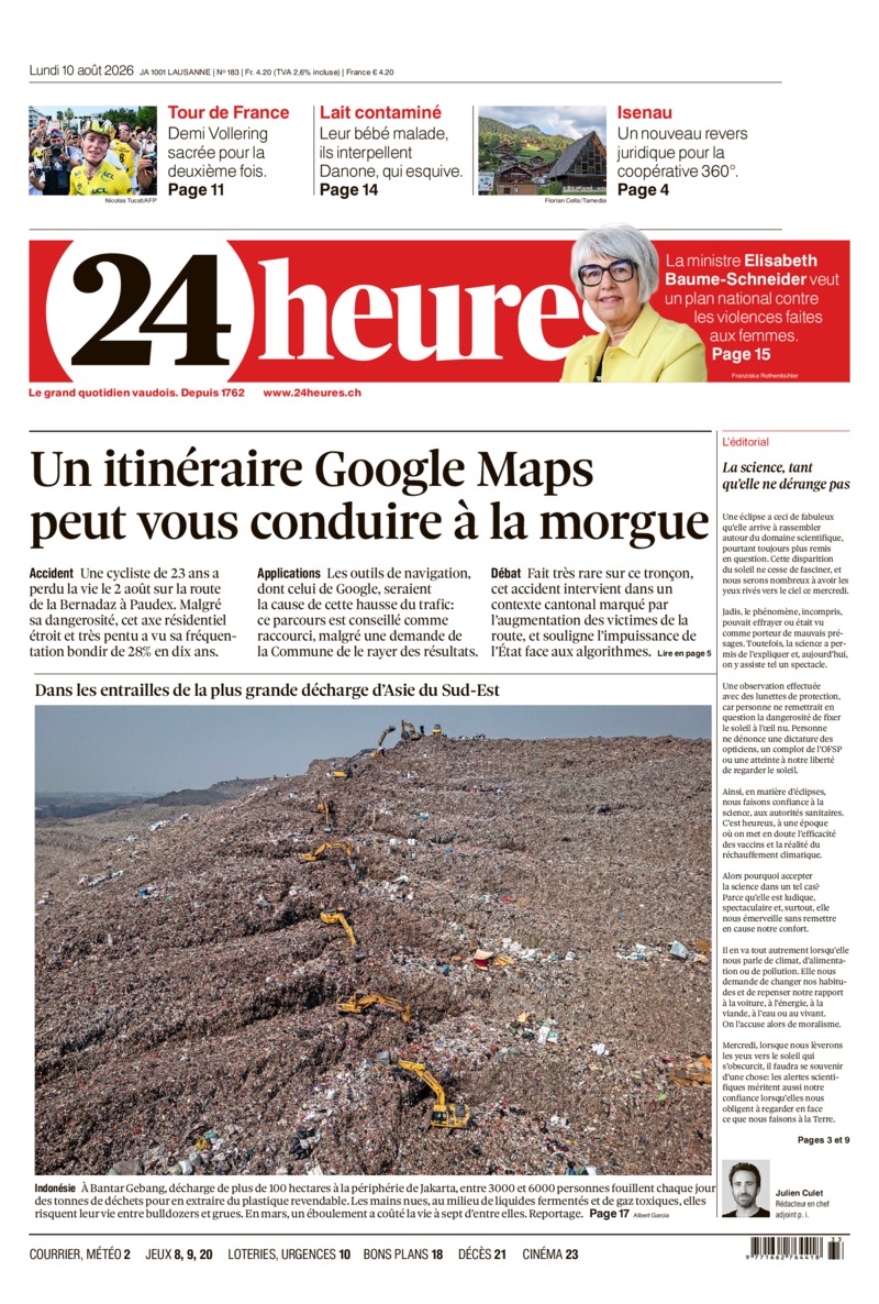 Dernière édition du journal 24 heures