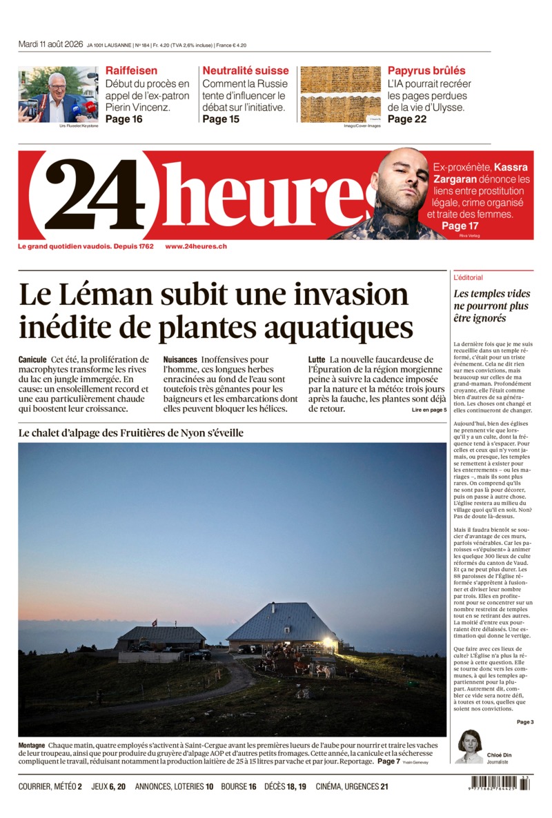 Dernière édition du journal 24 heures