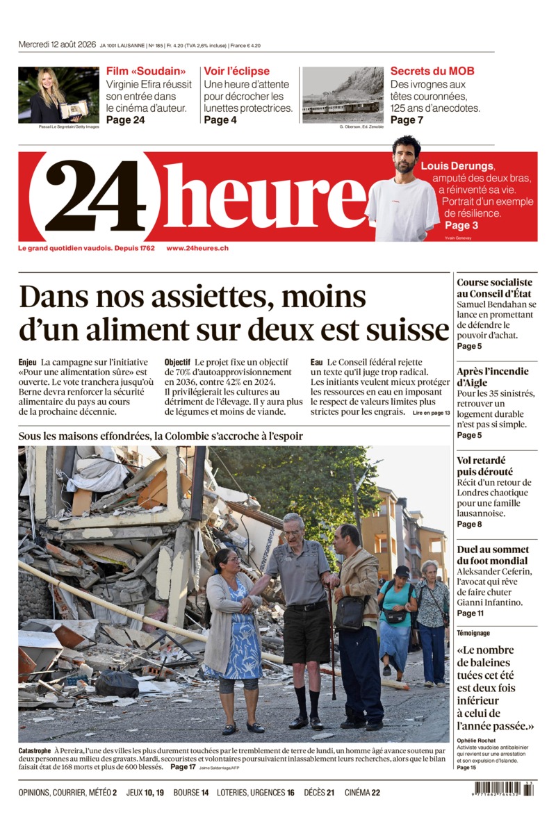 Dernière édition du journal 24 heures