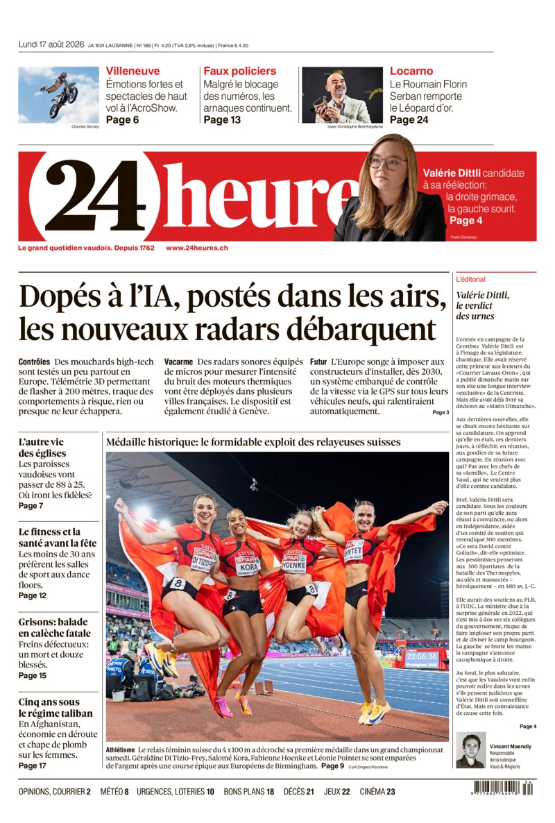 Dernière édition du journal 24 heures