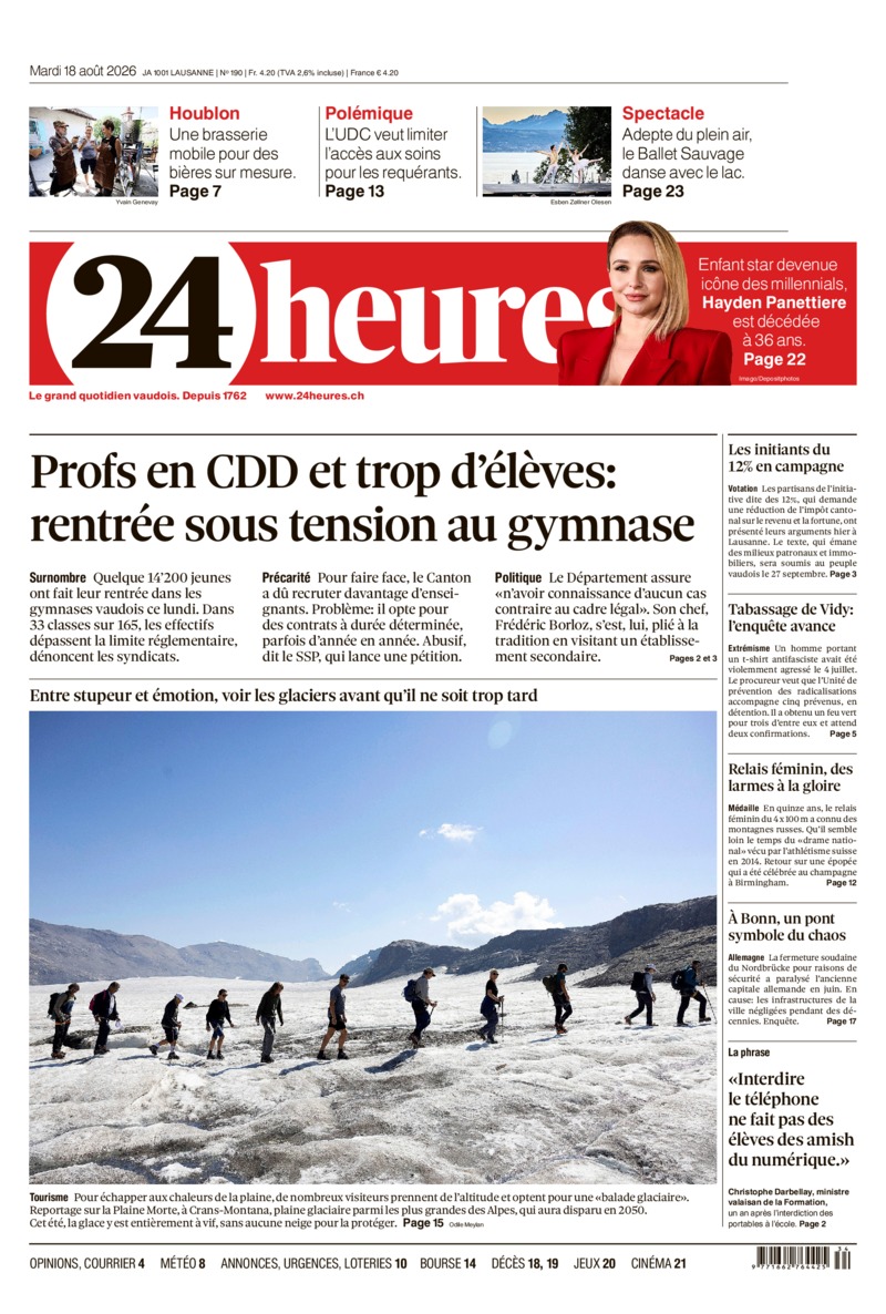 Dernière édition du journal 24 heures