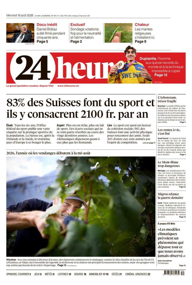 Dernière édition du journal 24 heures