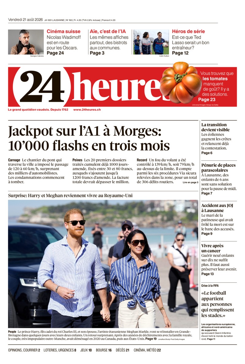 Dernière édition du journal 24 heures