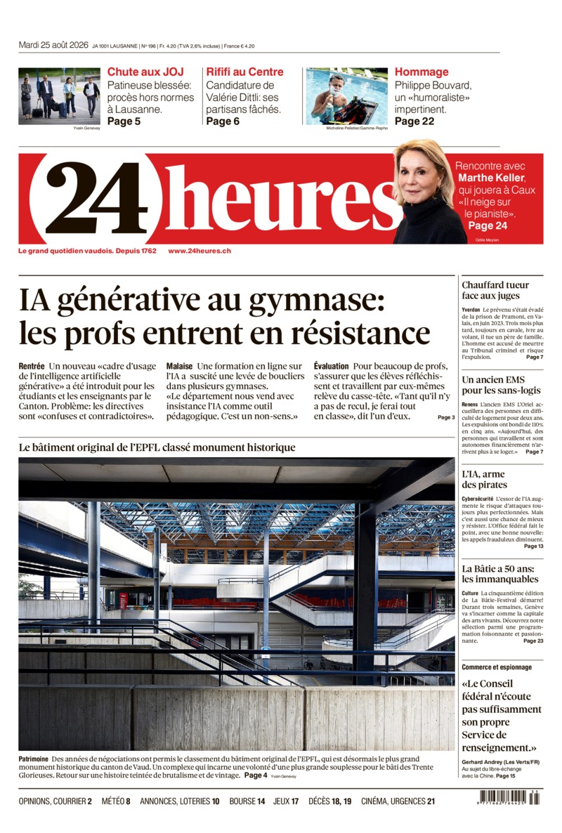 Dernière édition du journal 24 heures