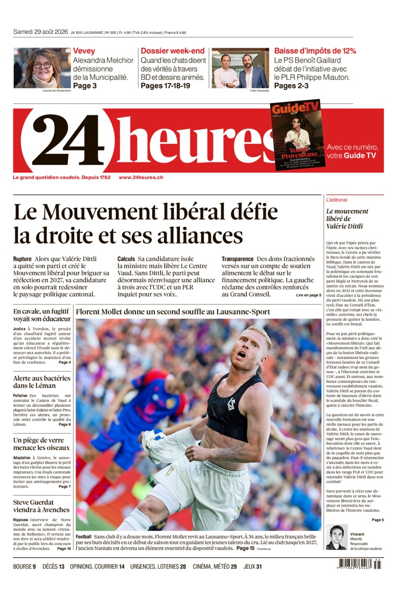 Dernière édition du journal 24 heures