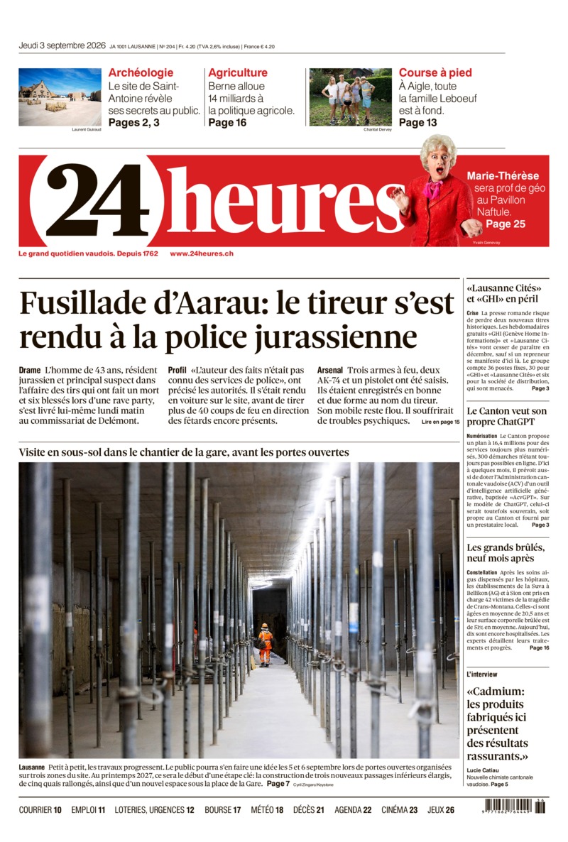 Dernière édition du journal 24 heures
