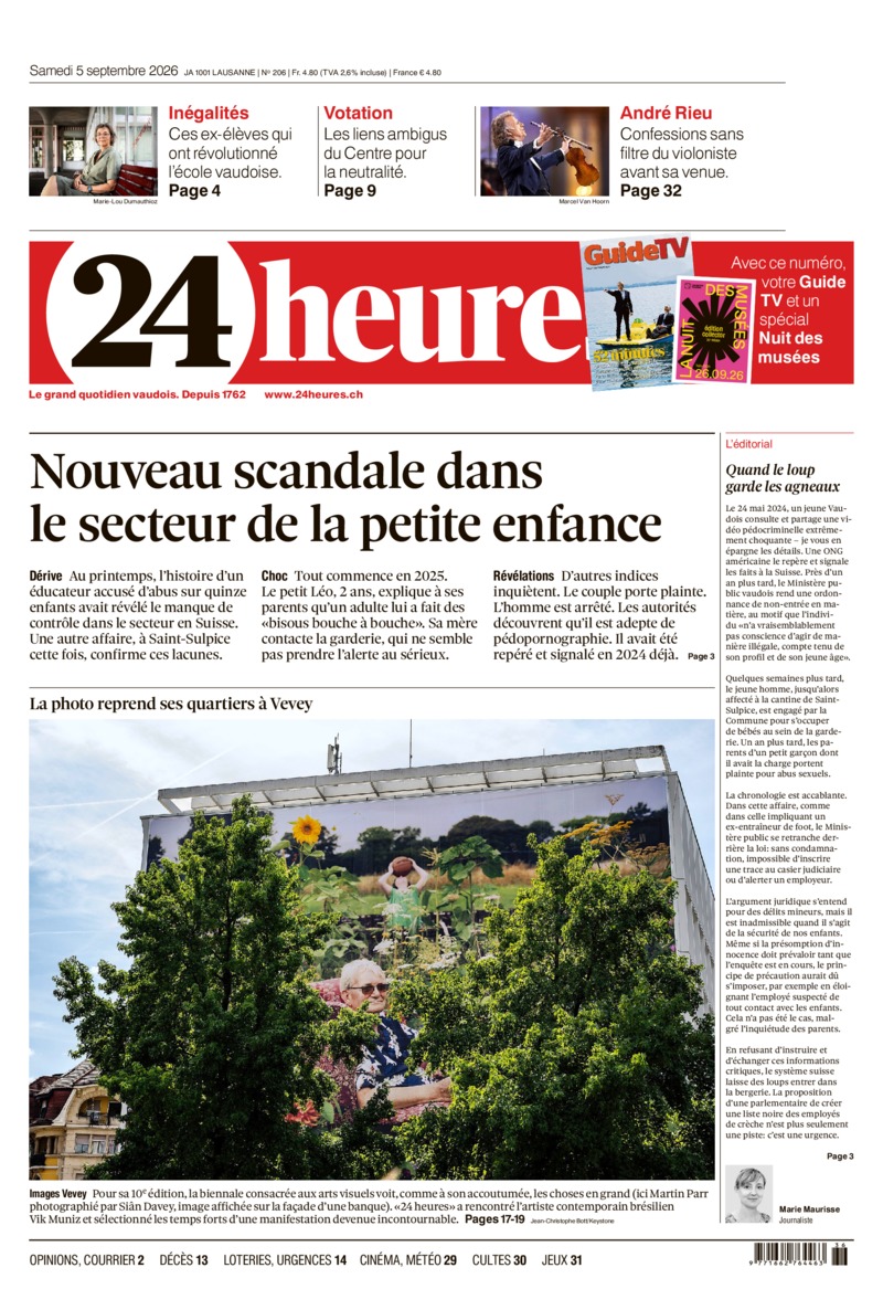 Dernière édition du journal 24 heures