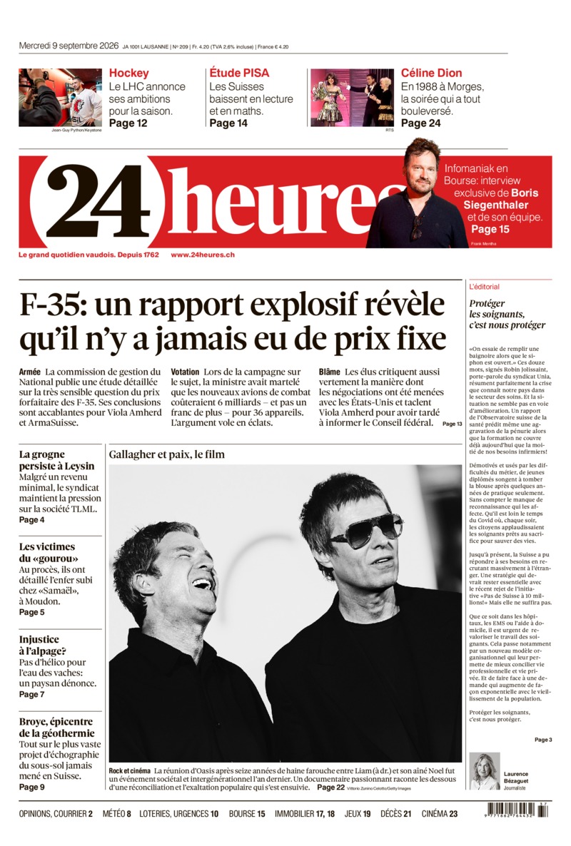 Dernière édition du journal 24 heures