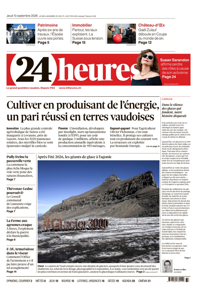 Dernière édition du journal 24 heures