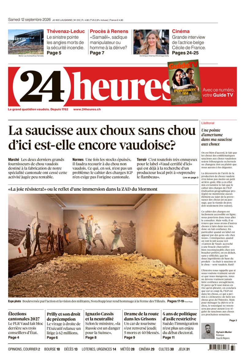 Dernière édition du journal 24 heures