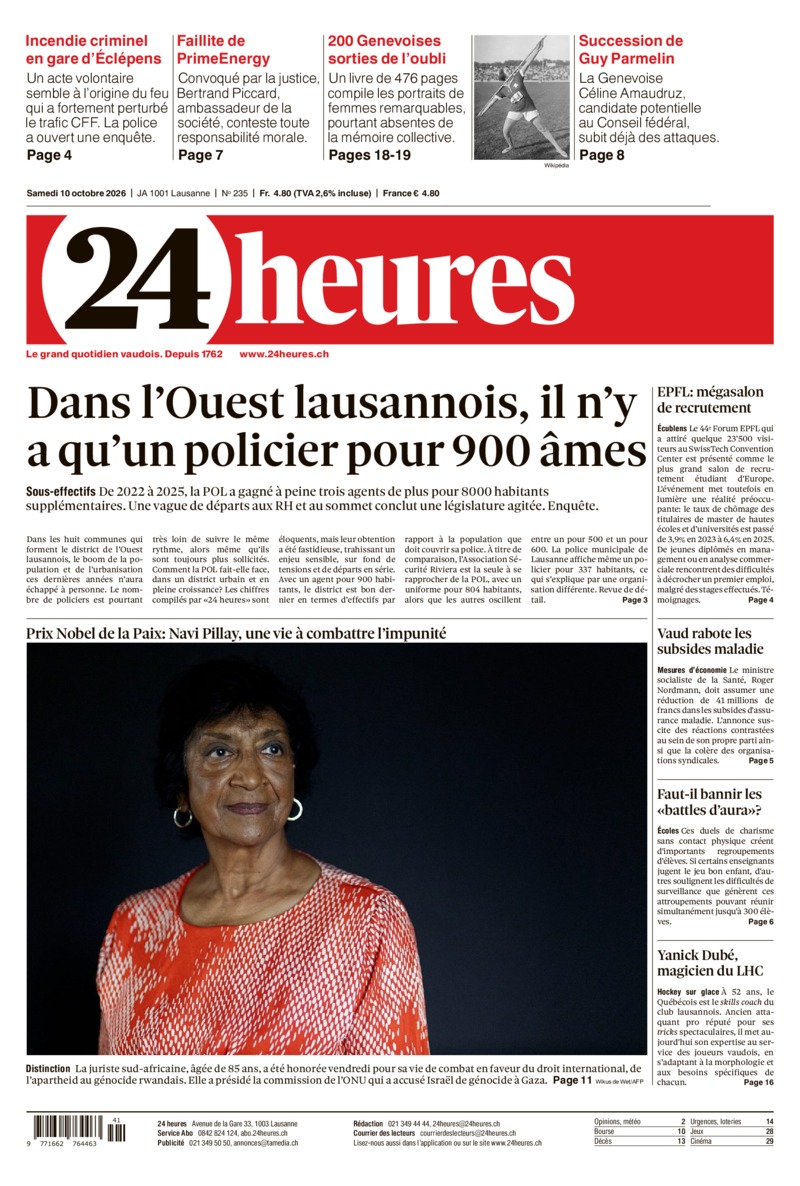 Dernière édition du journal 24 heures