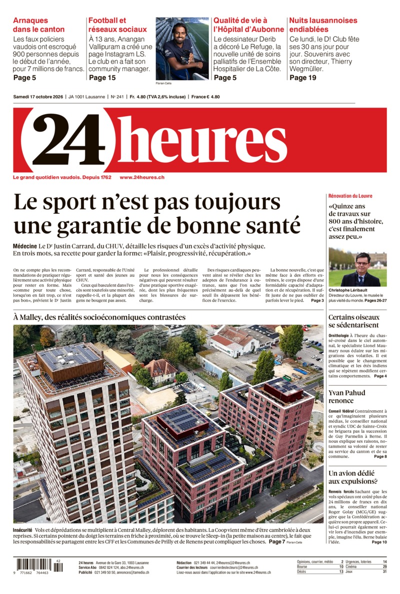 Dernière édition du journal 24 heures