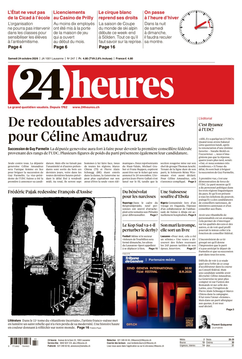 Dernière édition du journal 24 heures