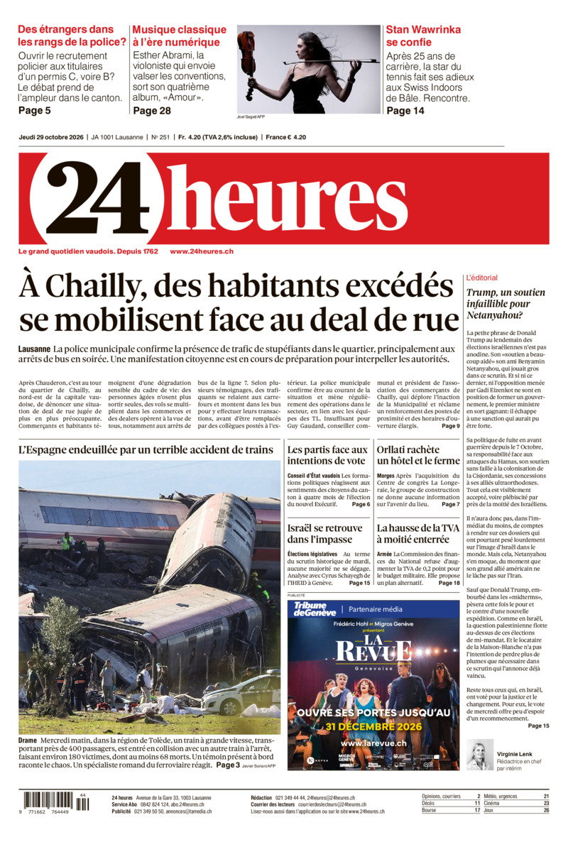 Dernière édition du journal 24 heures