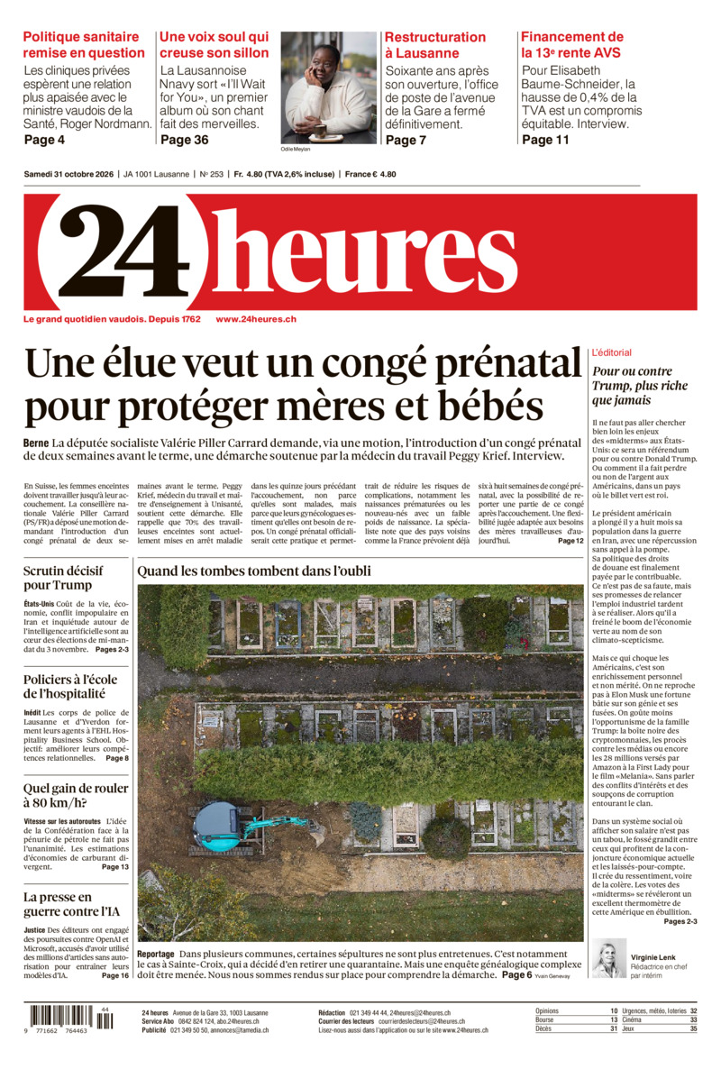 Dernière édition du journal 24 heures